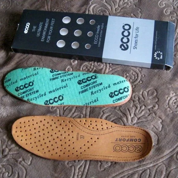 ECCO NEW IN BOX Comfort Fiber System Leather Insole size 37 - Picture 1 of 6